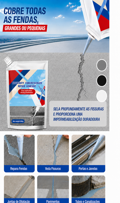 Cola para Reparação de Fissuras em Betão – Selagem e Impermeabilização de Alto Desempenho