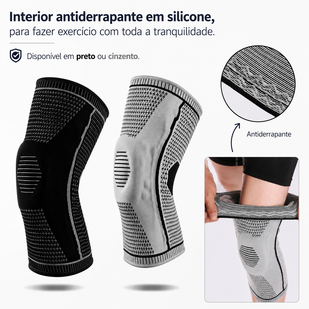Joelheira de Proteção com Almofada de Silicone para a Rótula
