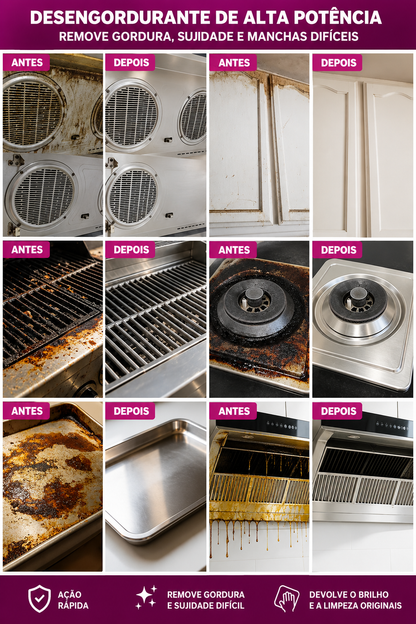 Desengordurante Ultra Potente para Gorduras Incrustadas e Superfícies de Cozinha