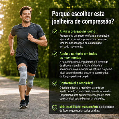 Joelheira de Proteção com Almofada de Silicone para a Rótula