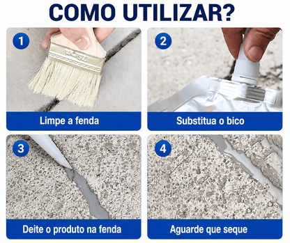 Cola para Reparação de Fissuras em Betão – Selagem e Impermeabilização de Alto Desempenho